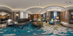 Panoramic neo-classical style living room dining room 12 3D Model