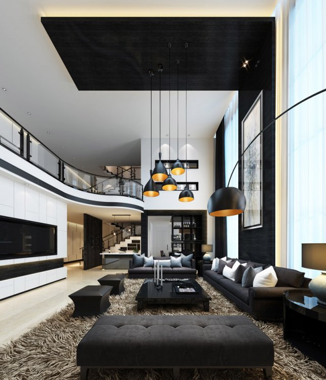 Stylish luxury home decoration – living room 6105 3D Model