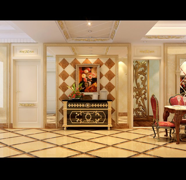 Luxury fashion European restaurant 1805 3D Model