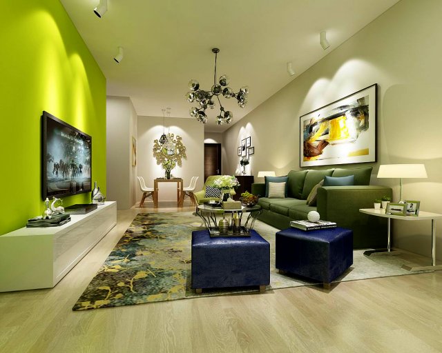 Stylish avant-garde living room design 170 3D Model
