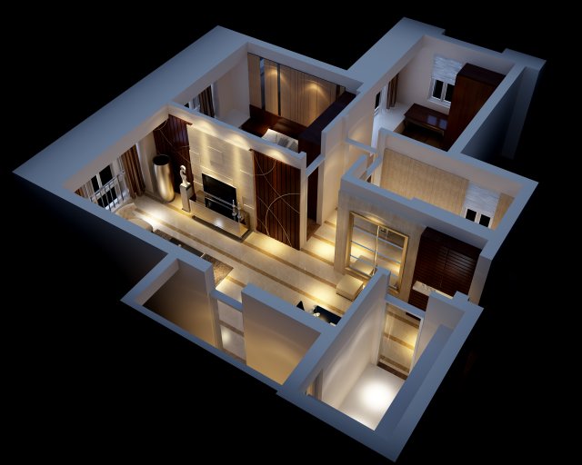 Single Apartment – Aerial View 03 3D Model