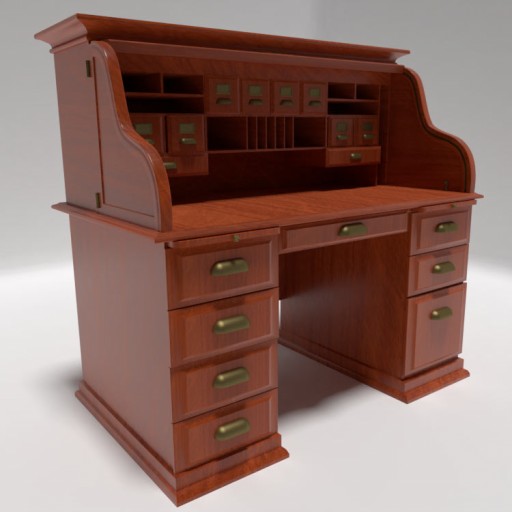 Rolltop Desk						 Free 3D Model