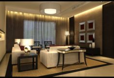 The luxurious modern living room is 1850 3D Model