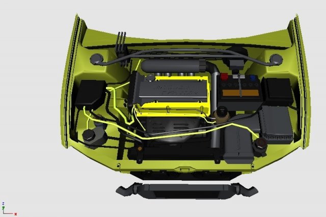 3D Engine for Mitsubishi Lancer Evolution VII 3D Model