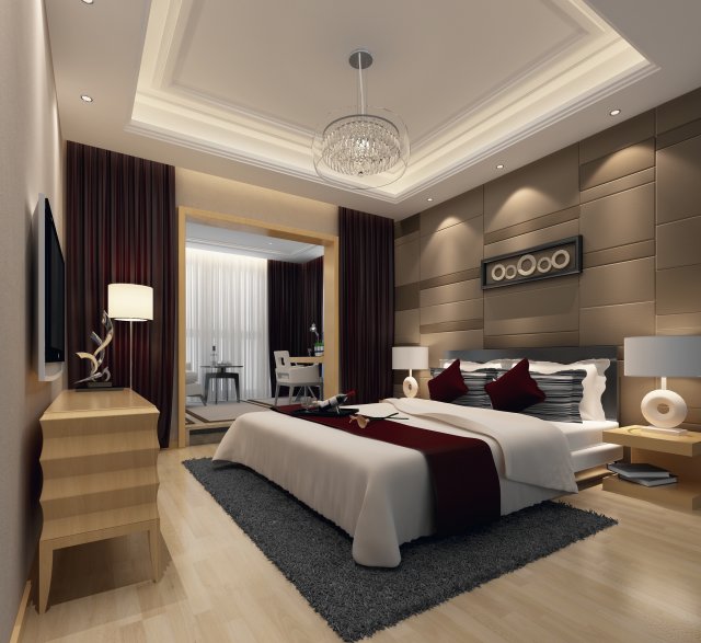 Stylish and welcoming bedroom 1806 3D Model