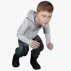 Young Boy Animated 3D Model