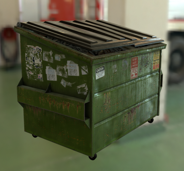 Realistic Dumpster 3D Model