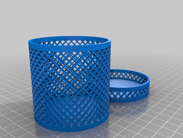 Round Lattice Box 3D Print Model
