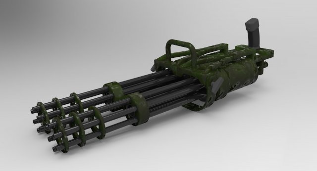 Double machine gun 3D Model