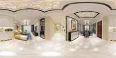 Panoramic neo-classical style living room dining room 39 3D Model