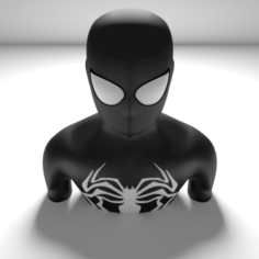 Black Spiderman Statue 3D Print Model