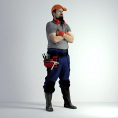 3D Scan Man Worker Safety 019 3D Model