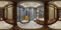 Panoramic neo-classical family cloakroom bathroom toilet 04 3D Model