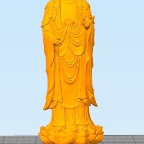 Buddha Stand on Lotus 3D Print Model