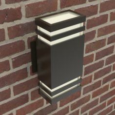 Modern wall light fixture wide 3D Model