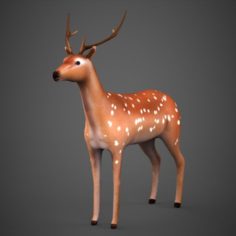 Game Ready Low Poly Deer 3D Model