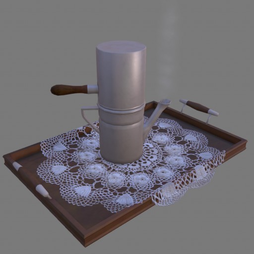Old Coffemaker And Tray – animated						 Free 3D Model