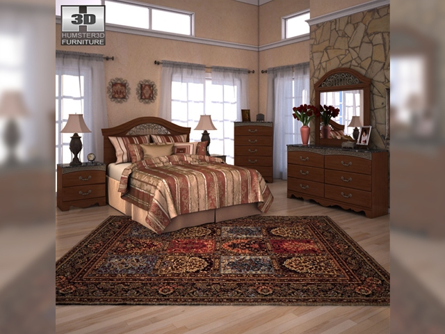 Ashley Fairbrooks Estate Panel Bedroom Set 3D Model