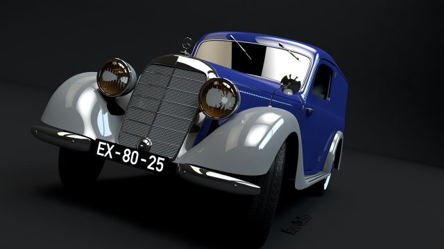 MERCEDES-BENZ 170V PANEL VAN 1952 3D Model