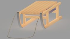 Sanki drewniane wooden sledge obj fbx max 3D Model