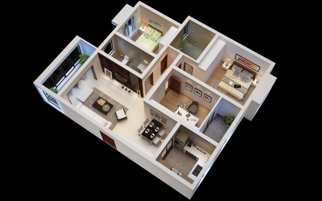 Stylish luxury home decoration – living room 6143 3D Model