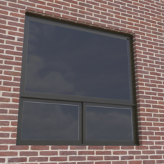 Modern architectural window fixed with bottom sliders 3D Model