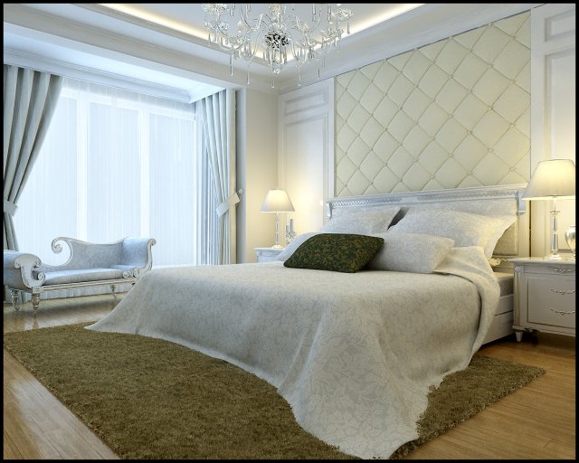 Stylish European bedroom 1848 3D Model