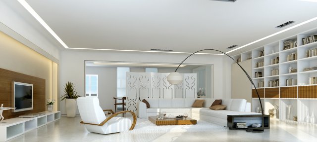 The luxurious modern living room is 1861 3D Model