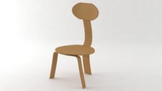 Simple Wood Chair 3D Model