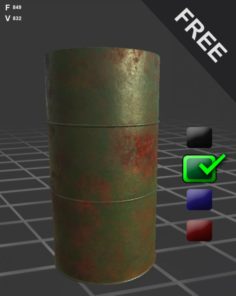 Metal barrel Free 3D Model