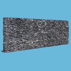 Gray Stone Wall 3D Model