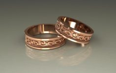 Wedding rings 3D 0217 3D Model