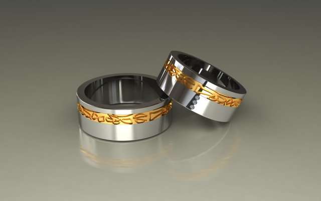 Wedding rings 3D 0210 3D Model