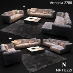 Sofa in modern style NATUZZI Armonia 2788 3D Model