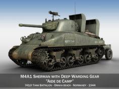 M4A1 Sherman Deep wading gear 3D Model