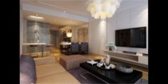 Deluxe modern living room 1845 3D Model