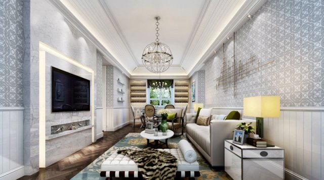 Stylish luxury home decoration – living room 6108 3D Model
