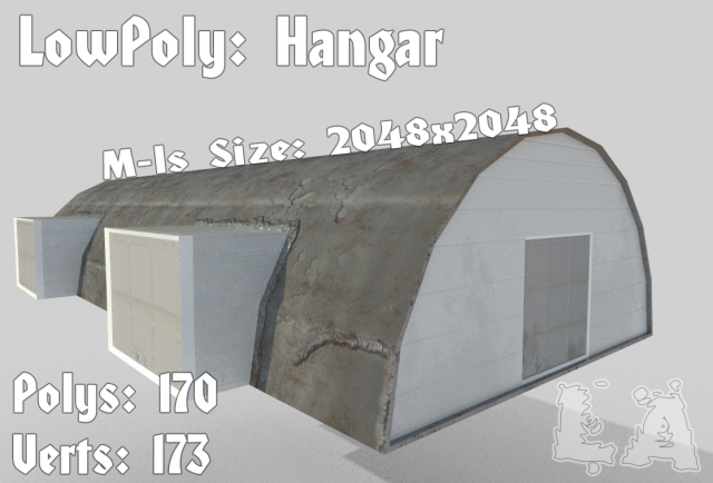 Low Poly Hangar 3D Model