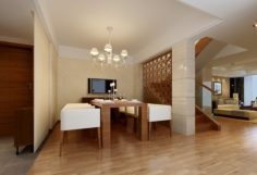 Fashionable Chinese vintage room restaurant 1804 3D Model
