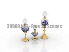 Asian oil lamp set 3D Collection