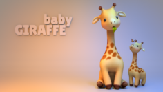 Baby Giraffe 3D Model
