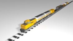 Low Poly Cargo Train 3D Model