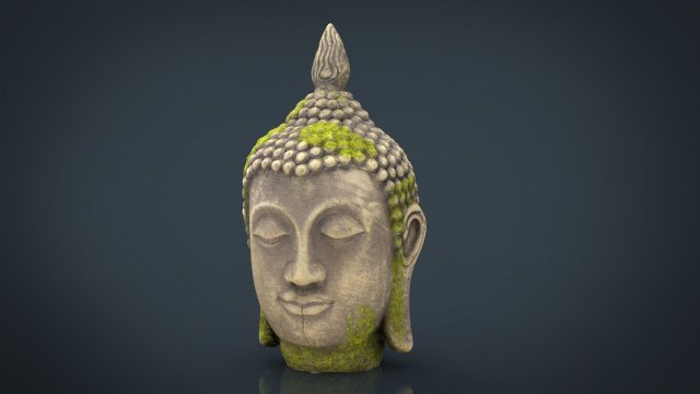 Ancient Buddha Head 3D Model