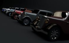 7 LOW-PLY CLASSIC CARS 3D Model