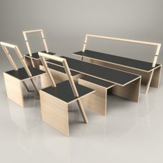 Table and chair 3D Model