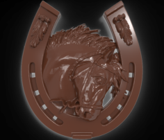 Horses head and horseshoe bas relief for CNC 3D Model