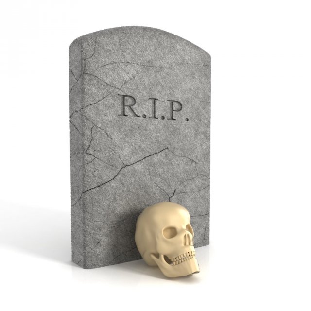 Skull and gravestone 3D Model