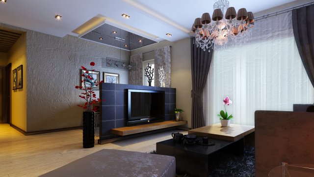 Modern style living room 1818 3D Model