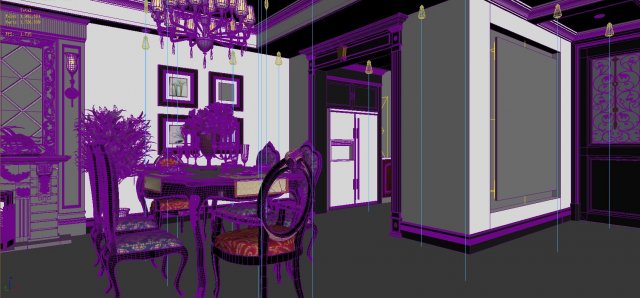 Luxury fashion European restaurant 1839 3D Model