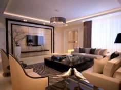 Fashionable and concise European living room 1768 3D Model